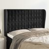 vidaXL Cabeceira de cama c/ abas veludo 147x23x118/128 cm preto