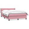 vidaXL Cama com molas/colch&atilde;o 140x220 cm veludo rosa