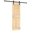 vidaXL Porta Deslizante Natural e Preto 70 x 210 cm