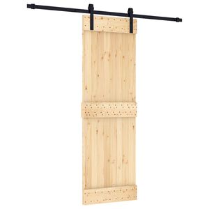 vidaXL Porta Deslizante Natural e Preto 70 x 210 cm