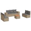 vidaXL 8 pcs conjunto de sof&aacute;s p/ jardim com almofad&otilde;es vime PE bege