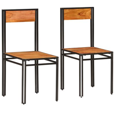 vidaXL Cadeiras de jantar 2 pcs madeira de acácia maciça