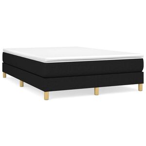 vidaXL Estrutura de cama com molas 140x200 cm tecido preto