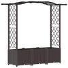 vidaXL Cama Elevada com Treli&ccedil;a e Telhado Castanho 164 x 40 x 138 cm