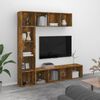 vidaXL 3 pcs conjunto estante/m&oacute;vel TV 180x30x180 cm carvalho fumado
