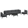 vidaXL 7 pcs conjunto lounge jardim c/ almofad&otilde;es pinho maci&ccedil;o