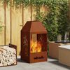 vidaXL Fire Pit Castanho 50 x 50 x 100 cm A&ccedil;o Corten