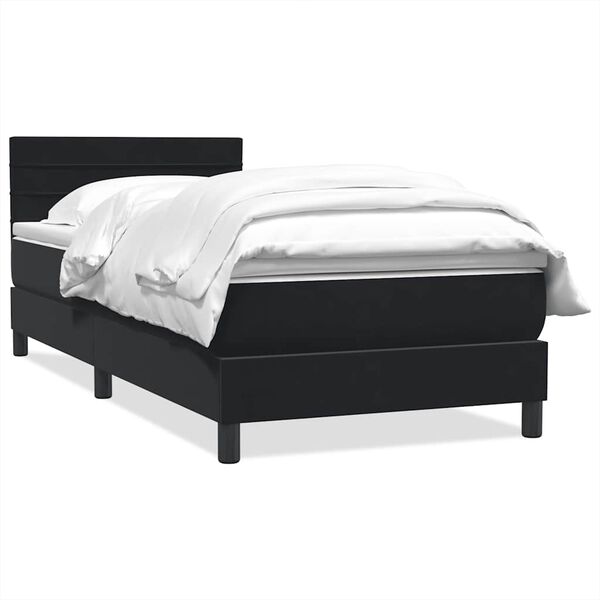 vidaXL Cama box spring com colch&atilde;o 90x210 cm veludo preto