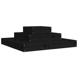 vidaXL Vaso/floreira 80x80x27 cm pinho maci&ccedil;o preto