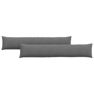 vidaXL Travesseiros de Sof&aacute; 2 pcs Cinza Escuro 200 x 40 cm tecido