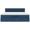Estrutura de cama otomana vidaXL com tecido azul colch&atilde;o 180x200cm
