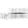 vidaXL Gaiola p/ animais de 44 pain&eacute;is c/ porta 175x105x70 cm a&ccedil;o preto