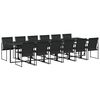 vidaXL 13 pcs conjunto de jantar para jardim textilene preto