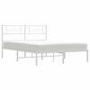 vidaXL Estrutura de cama com cabeceira 135x190 cm metal branco