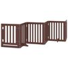 vidaXL Port&atilde;o p/ c&atilde;es c/ porta dobr&aacute;vel 6 pain&eacute;is 300cm &aacute;lamo castanho