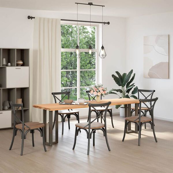 vidaXL Pés de mesa de console em forma de T, 2 peças, preto, 25x28x(72-73) cm, aço