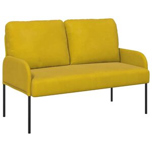 vidaXL Sof&aacute;s com almofada 110cm Amarelo Contraplacado