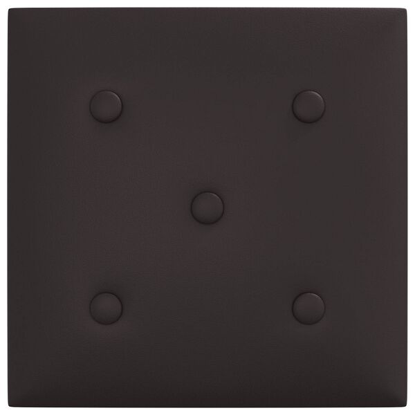 vidaXL Pain&eacute;is de parede 12 pcs Preto 30 x 30 cm Couro Sint&eacute;tico