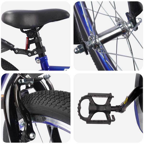 vidaXL Bicicleta Infantil 18 Polegadas para 5-7 anos Azul Escuro