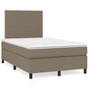 vidaXL Cama boxspring c/ colch&atilde;o 120x190cm tecido castanho-acinzentado