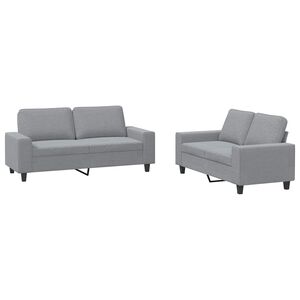 vidaXL 2 pcs conjunto de sof&aacute;s tecido cinzento-claro