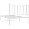 vidaXL Estrutura de cama com cabeceira 90x190 cm metal branco