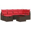 vidaXL Conjunto de Sof&aacute;s 7 unid. 6-N&uacute;mero de lugares Marrom e Vermelho