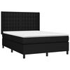 vidaXL Cama box spring c/ colch&atilde;o e LED 140x190 cm tecido preto