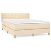 vidaXL Cama com molas/colch&atilde;o 140x200 cm tecido cor creme