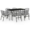 vidaXL 7 pcs conjunto de jantar para jardim cinzento