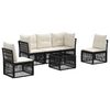 vidaXL Conjunto de Sof&aacute; de Jardim 6 pcs Preto vime PE
