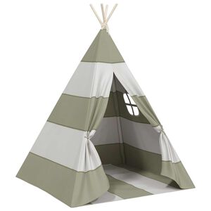 vidaXL Tenda Infantil Riscas Cinza e Branco 120 x 120 x 150 cm