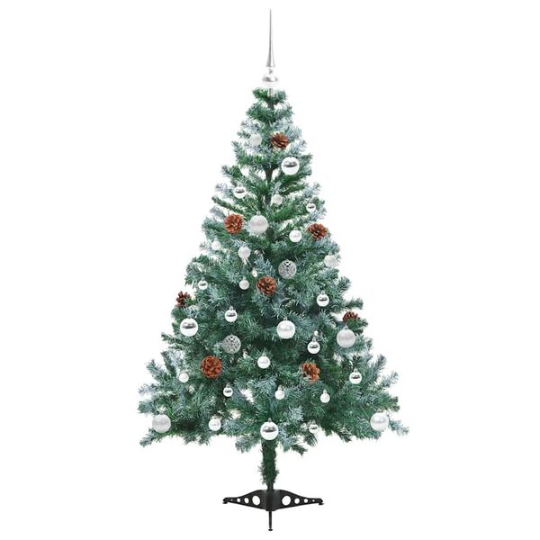 vidaXL &Aacute;rvore de Natal Artificial com 150 LEDs Verde 150 cm PVC e A&ccedil;o