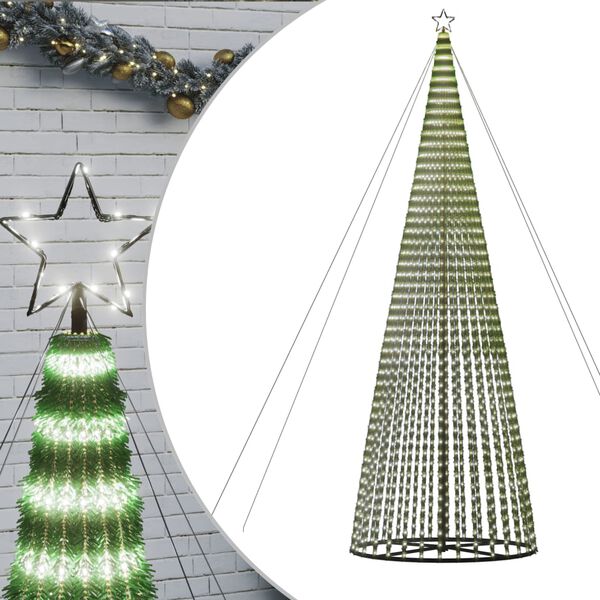 vidaXL LED Árvore de Natal 1544 LEDs Branco Frio 500 cm
