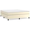 vidaXL Estrutura de cama com molas 160x200 cm couro artificial cor cr&egrave;me