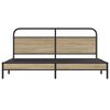 vidaXL Estrutura de cama sem colch&atilde;o 183x213cm metal carvalho fumado