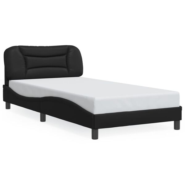 vidaXL Estrutura de cama sem colch&atilde;o Hvar 100x200 cm couro artificial preto