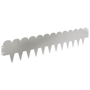 vidaXL Acabamento para Gramado 10 pcs 103 x 20 cm A&ccedil;o Prateado