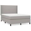 vidaXL Cama com molas/colch&atilde;o 140x200 cm tecido cinzento-claro