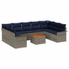 vidaXL Conjunto de Sof&aacute; de Jardim 10 unid. Cinzeto vime PE