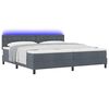 vidaXL Cama Box Spring LED com led Cinza Escuro 200 x 200 cm Veludo