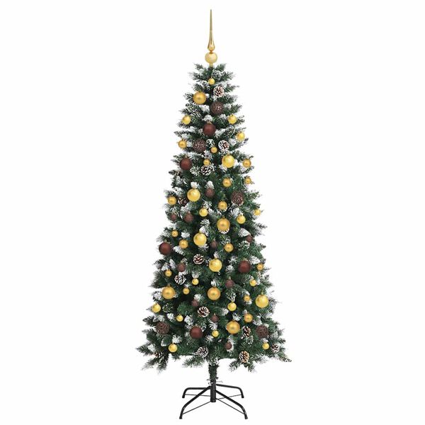 vidaXL &Aacute;rvore de Natal Artificial Verde 180 cm PVC, Pl&aacute;stico e A&ccedil;o