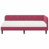 vidaXL Estrutura de Cama de Canto Vinho Vermelho 100 x 200 cm Veludo