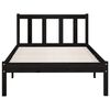 vidaXL Estrutura de cama solteiro 90x190 cm pinho maci&ccedil;o preto