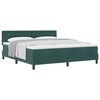 vidaXL Cama Box com colch&atilde;o Verde Escuro 180 x 200 cm Veludo