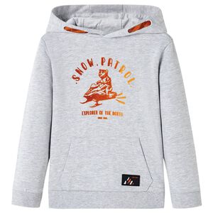 Sweatshirt para crian&ccedil;a com capuz cinzento mesclado e laranja 92