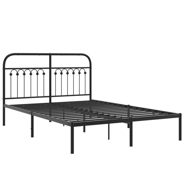 vidaXL Estrutura de cama com cabeceira 140x190 cm metal preto