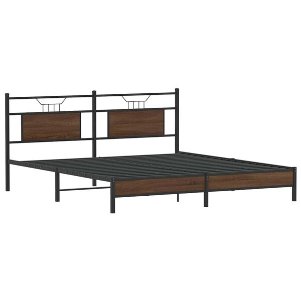 vidaXL Estrutura de cama sem colch&atilde;o 183x213 cm carvalho castanho