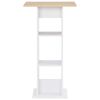 vidaXL Mesa de bar 60x60x110 cm branco e carvalho sonoma