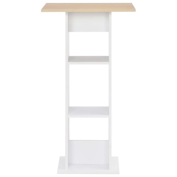 vidaXL Mesa de bar 60x60x110 cm branco e carvalho sonoma